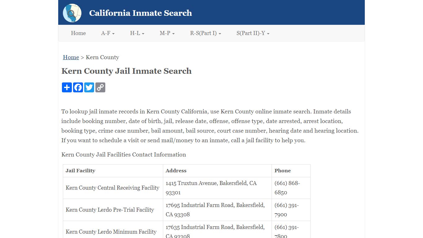 Kern County Jail Inmate Search